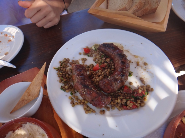 Naxos Sausage with Lentils